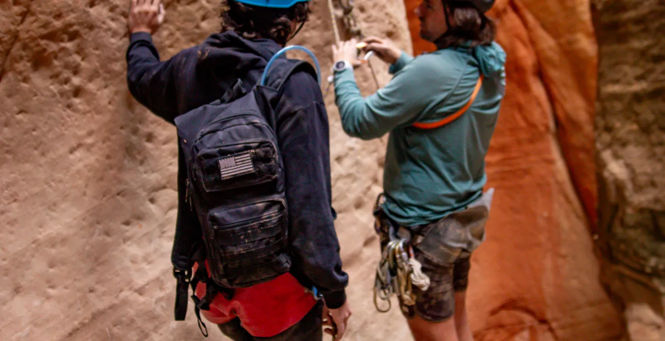 Canyoneering combo tour through two slot canyons near Zion National Park