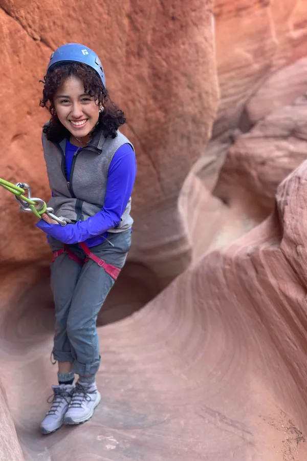 Slot canyon rappel near Zion