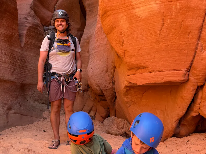 Canyoneering in Navajo Sandstone